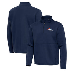 Denver Broncos Antigua Twist Quarter-Zip Pullover Jacket - Navy discount