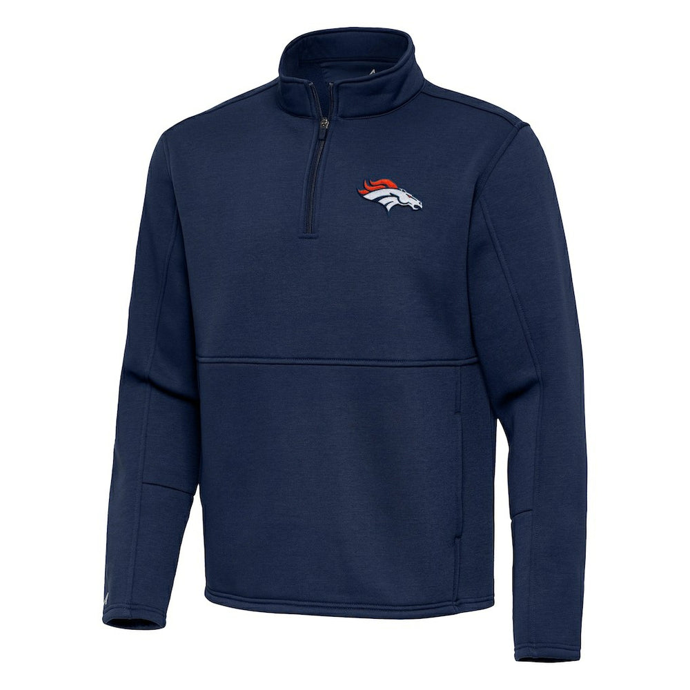 Denver Broncos Antigua Twist Quarter-Zip Pullover Jacket - Navy discount