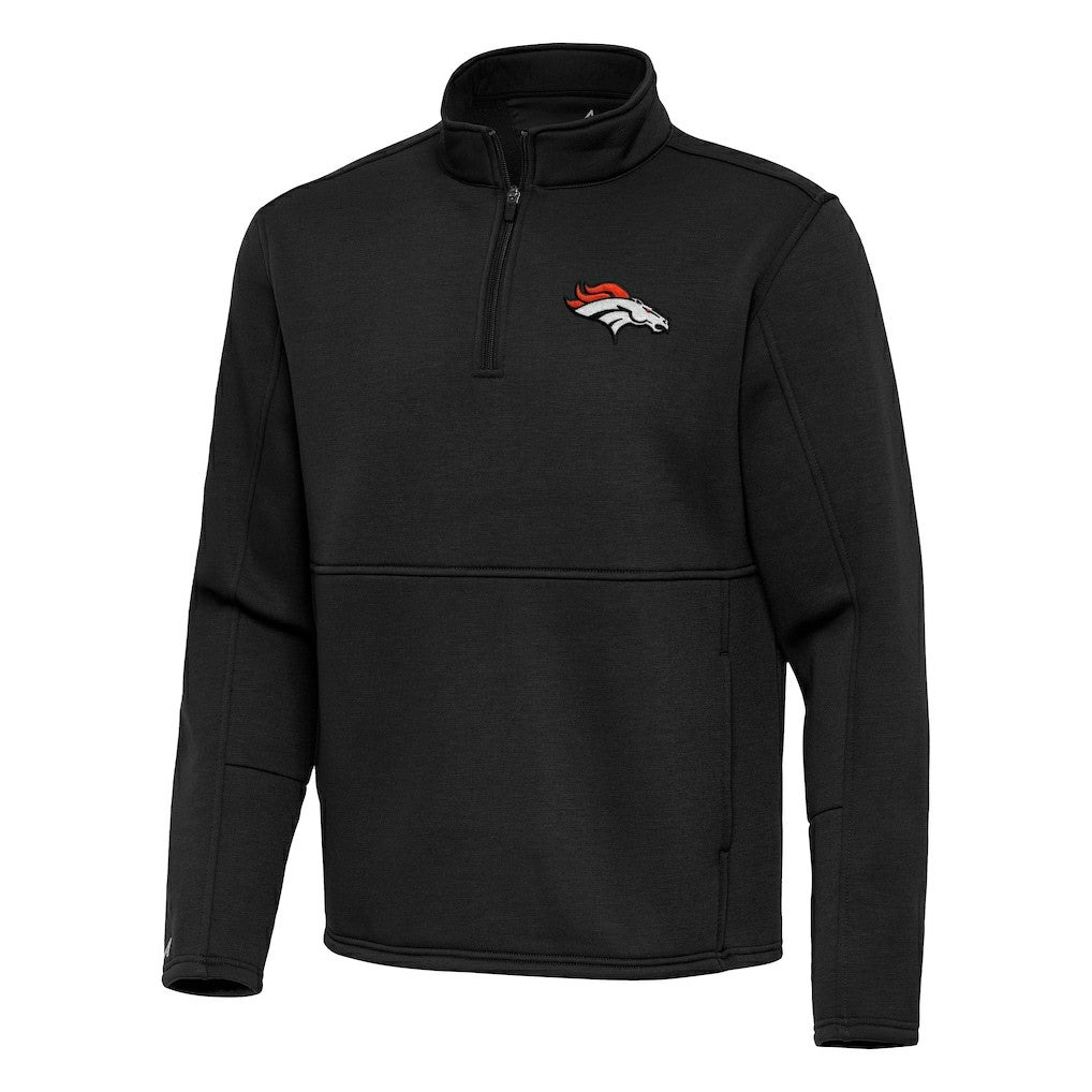 Denver Broncos Antigua Twist Quarter-Zip Pullover Jacket - Black cheap