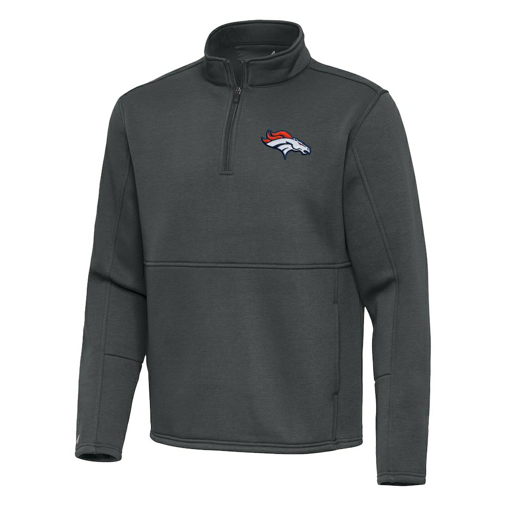 Denver Broncos Antigua Twist Quarter-Zip Pullover Jacket - Pewter for sale
