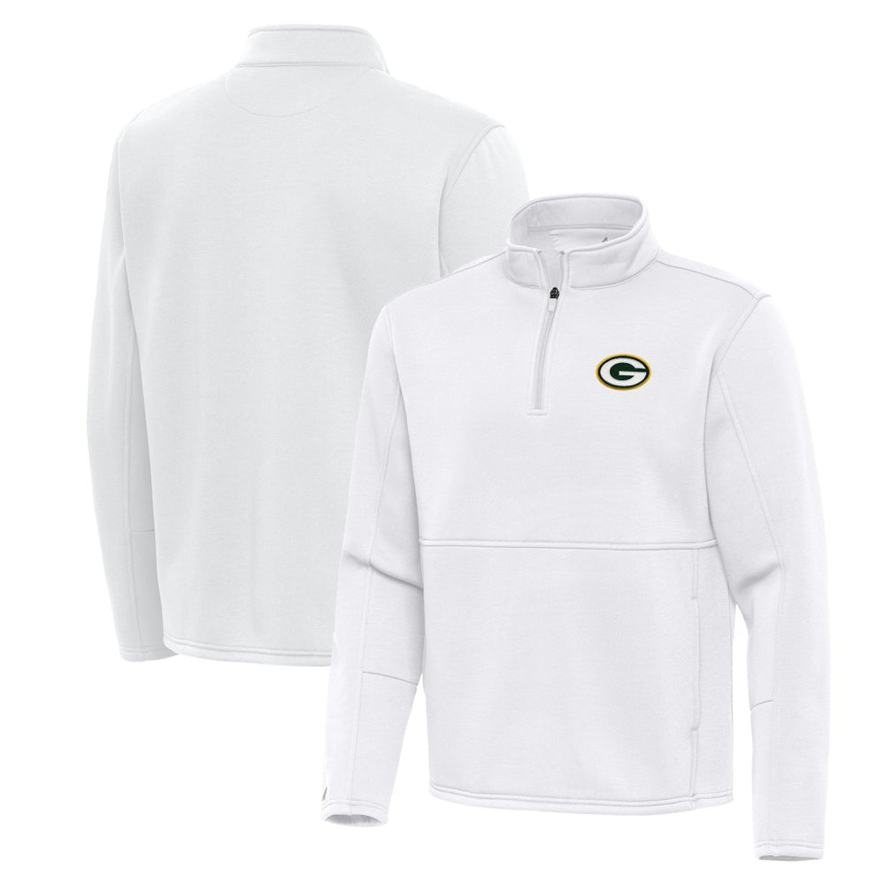 Green Bay Packers Antigua Twist Quarter-Zip Pullover Jacket - White outlet