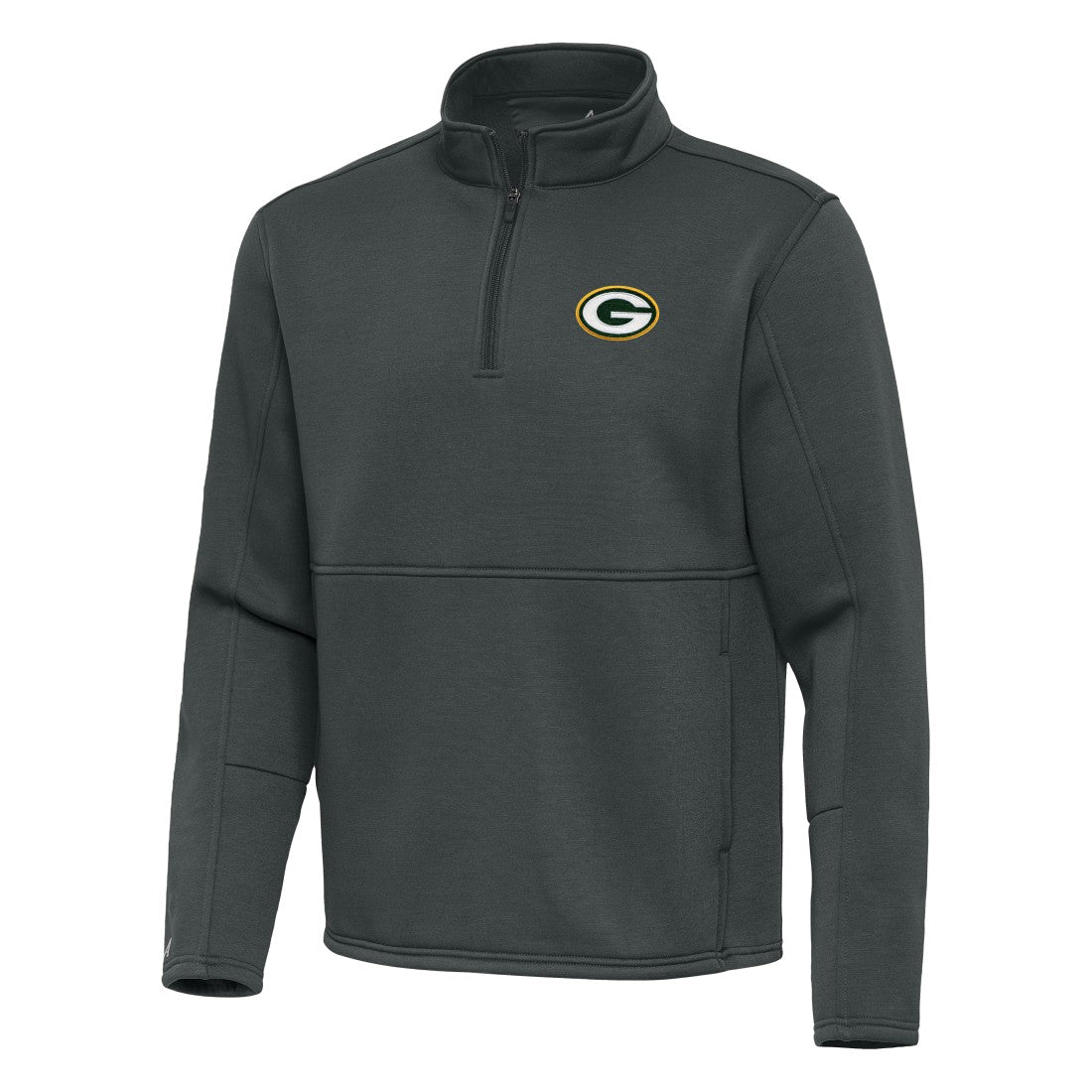 Green Bay Packers Antigua Twist Quarter-Zip Pullover Jacket - Pewter on sale
