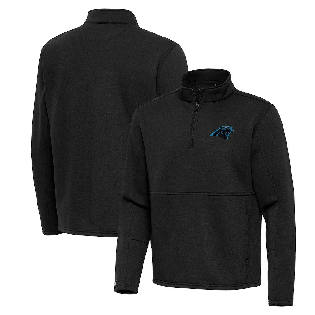 Carolina Panthers Antigua Twist Quarter-Zip Pullover Jacket - Black on sale