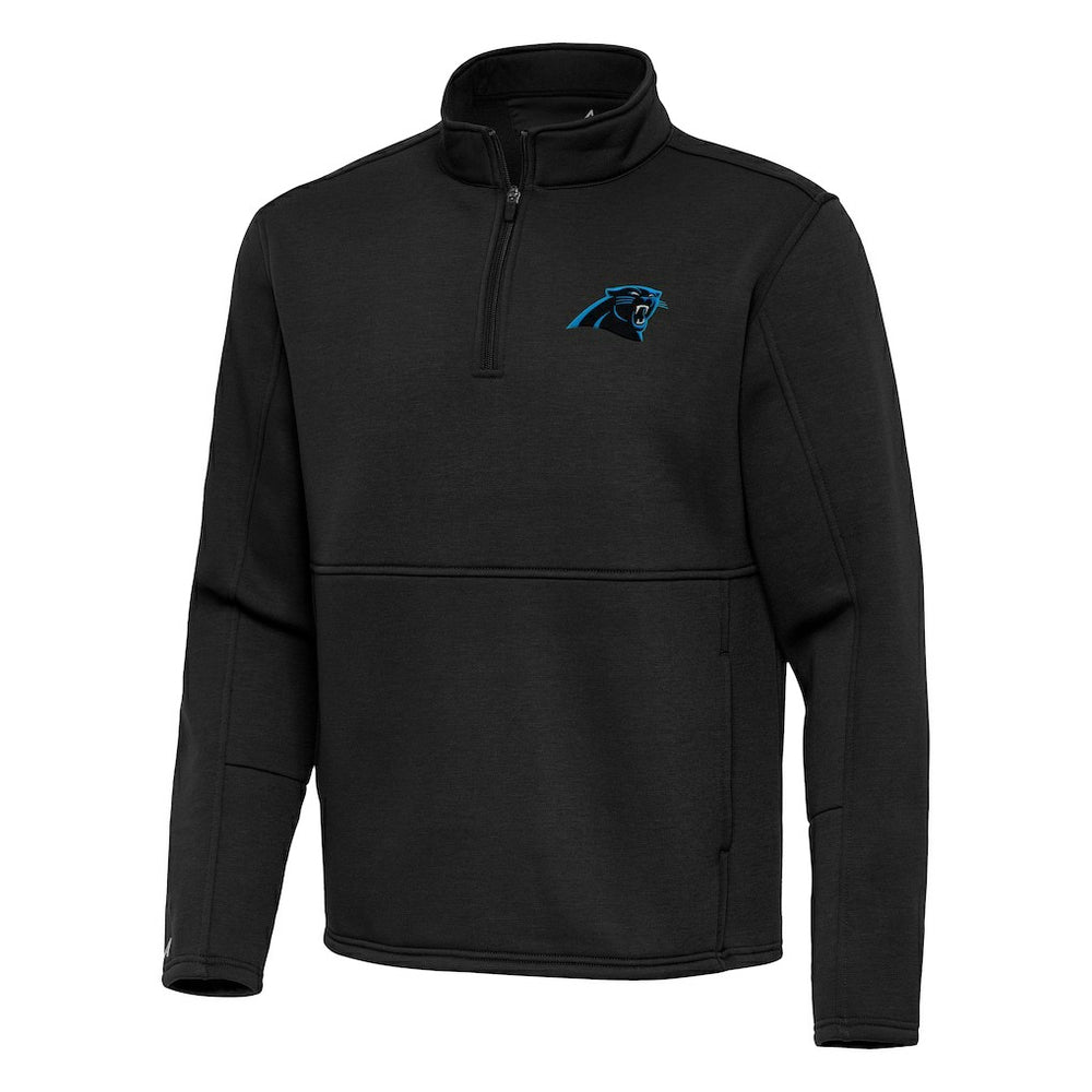 Carolina Panthers Antigua Twist Quarter-Zip Pullover Jacket - Black on sale