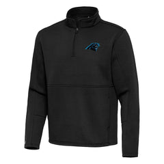 Carolina Panthers Antigua Twist Quarter-Zip Pullover Jacket - Black on sale