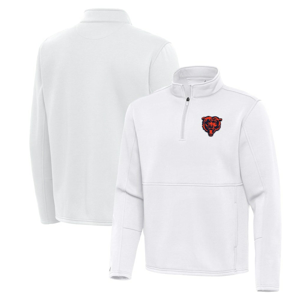 Chicago Bears Antigua Twist Quarter-Zip Pullover Jacket - White on sale