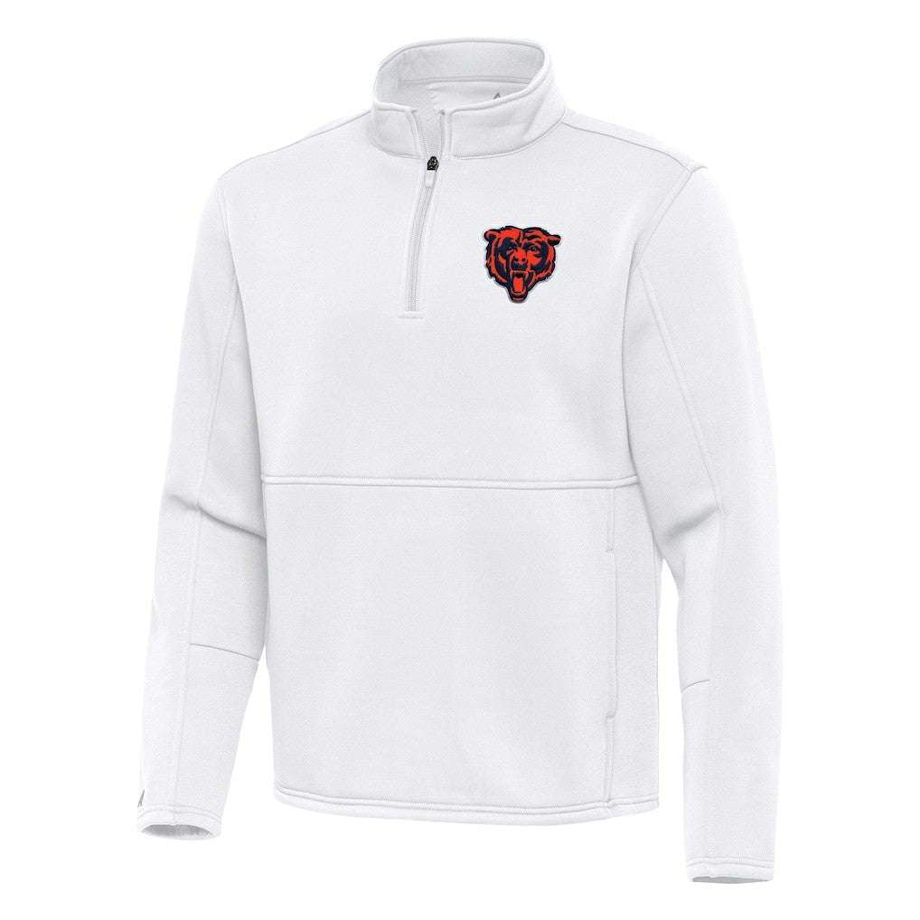 Chicago Bears Antigua Twist Quarter-Zip Pullover Jacket - White on sale