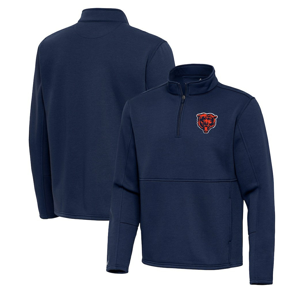 Chicago Bears Antigua Twist Quarter-Zip Pullover Jacket - Navy sale