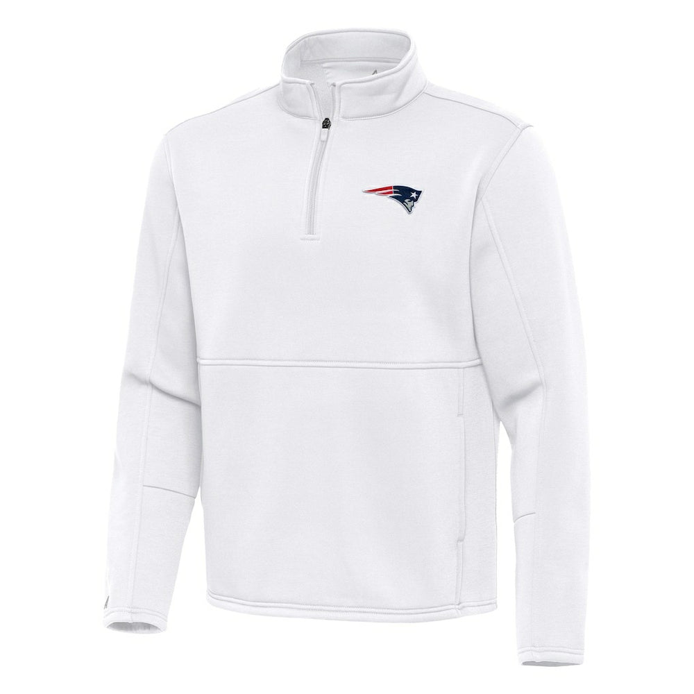 New England Patriots Antigua Twist Quarter-Zip Pullover Jacket - White on sale