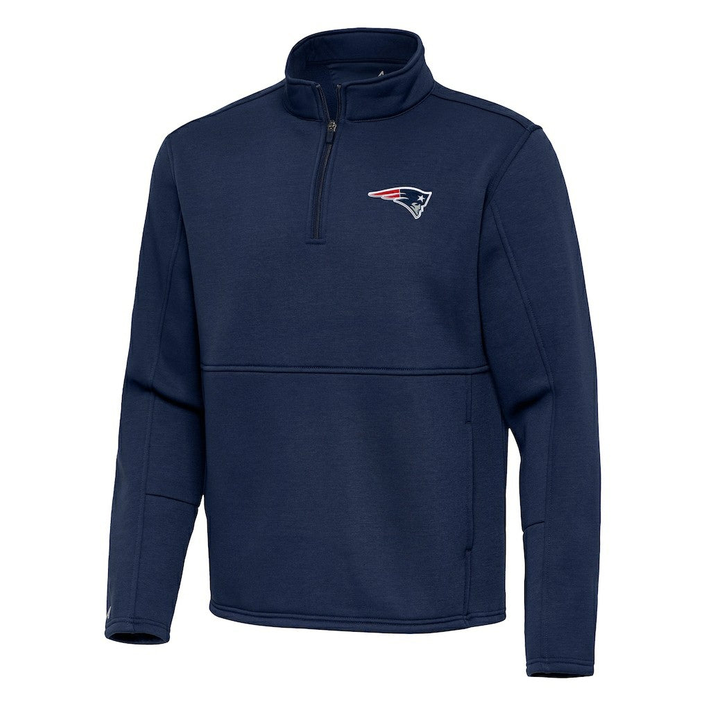 New England Patriots Antigua Twist Quarter-Zip Pullover Jacket - Navy for sale