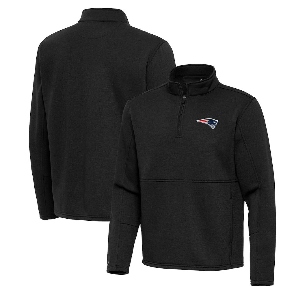 New England Patriots Antigua Twist Quarter-Zip Pullover Jacket - Black for sale