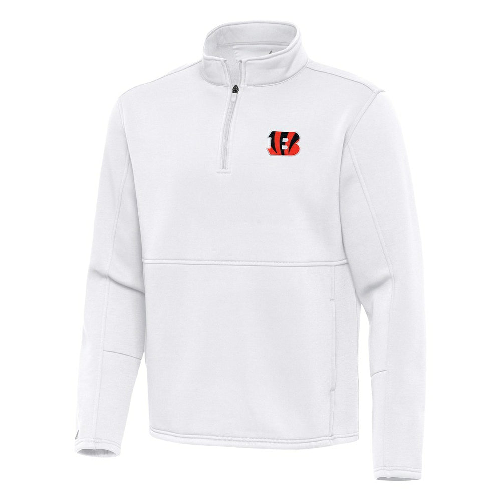 Cincinnati Bengals Antigua Twist Quarter-Zip Pullover Jacket - White sale