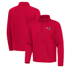New England Patriots Antigua Twist Quarter-Zip Pullover Jacket - Red sale