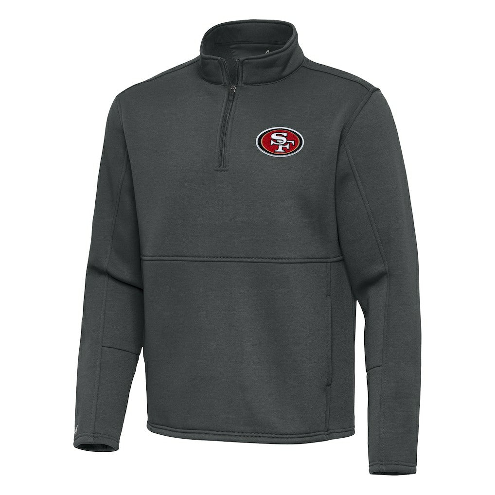 San Francisco 49ers Antigua Twist Quarter-Zip Pullover Jacket - Pewter on sale