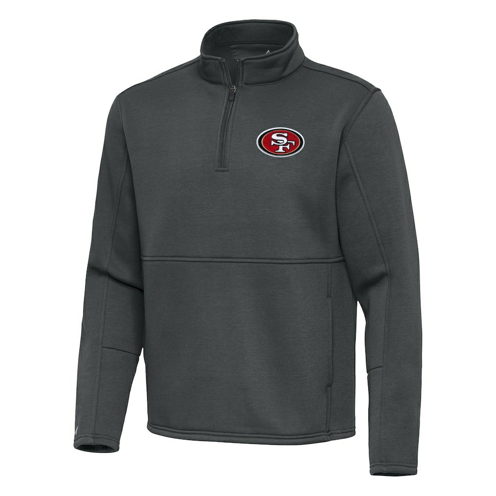 San Francisco 49ers Antigua Twist Quarter-Zip Pullover Jacket - Pewter on sale