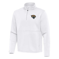 Jacksonville Jaguars Antigua Twist Quarter-Zip Pullover Jacket - White on sale