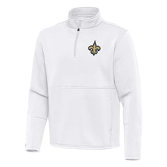 New Orleans Saints Antigua Twist Quarter-Zip Pullover Jacket - White sale