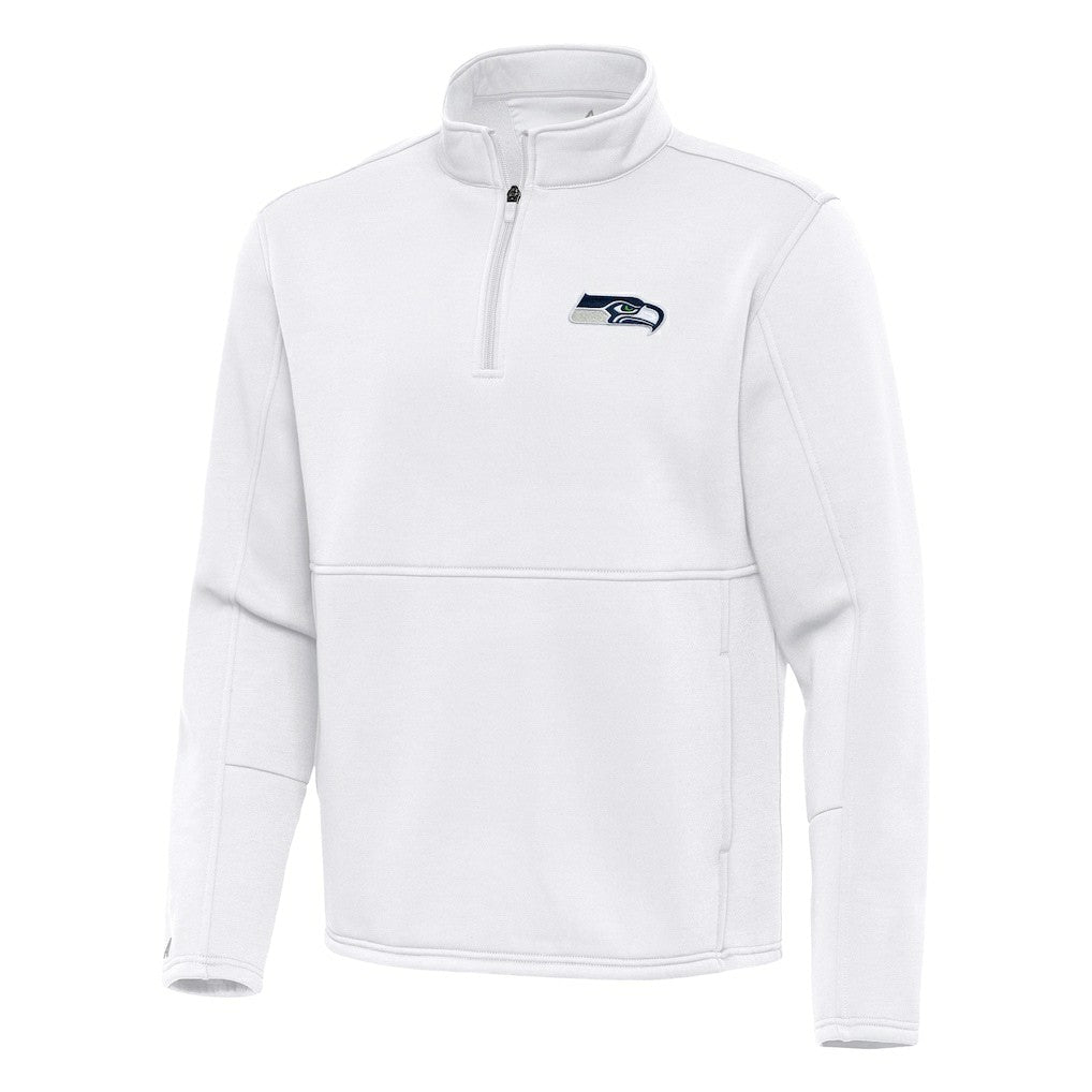Seattle Seahawks Antigua Twist Quarter-Zip Pullover Jacket - White for sale