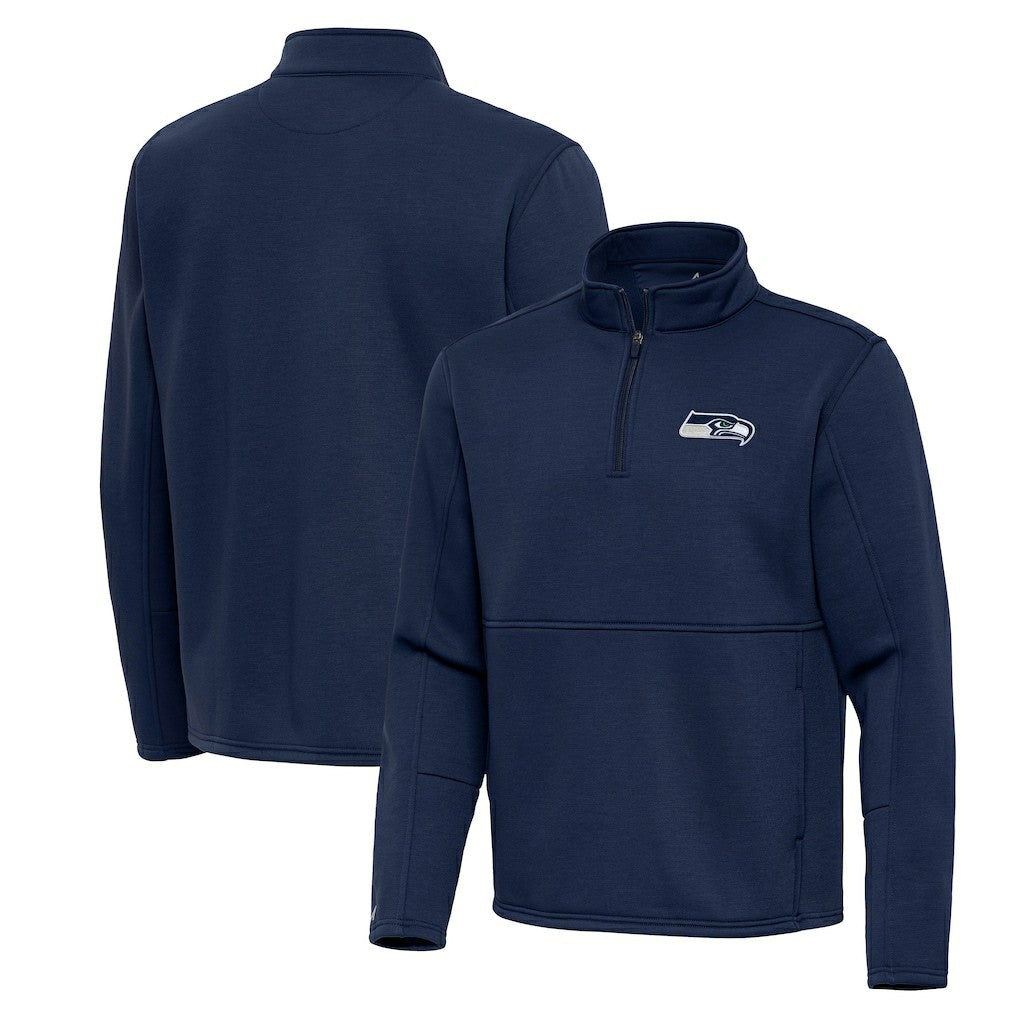 Seattle Seahawks Antigua Twist Quarter-Zip Pullover Jacket - Navy discount