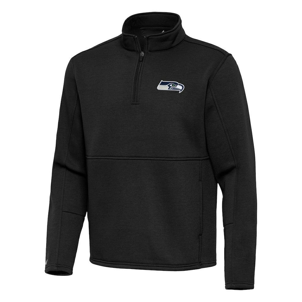 Seattle Seahawks Antigua Twist Quarter-Zip Pullover Jacket - Black cheap