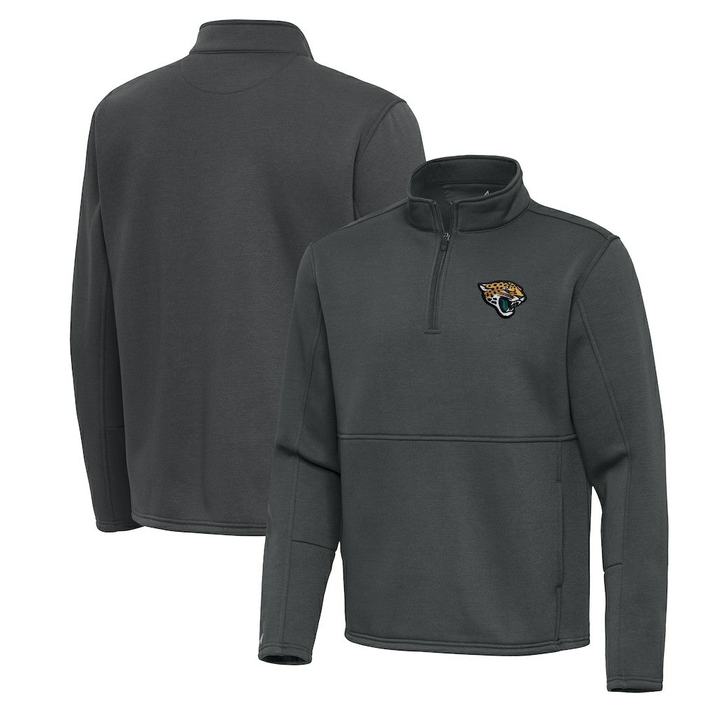 Jacksonville Jaguars Antigua Twist Quarter-Zip Pullover Jacket - Pewter for sale