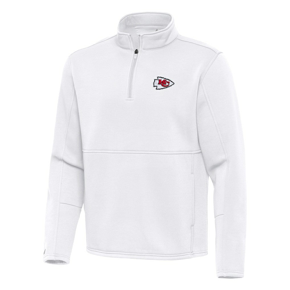 Kansas City Chiefs Antigua Twist Quarter-Zip Pullover Jacket - White sale