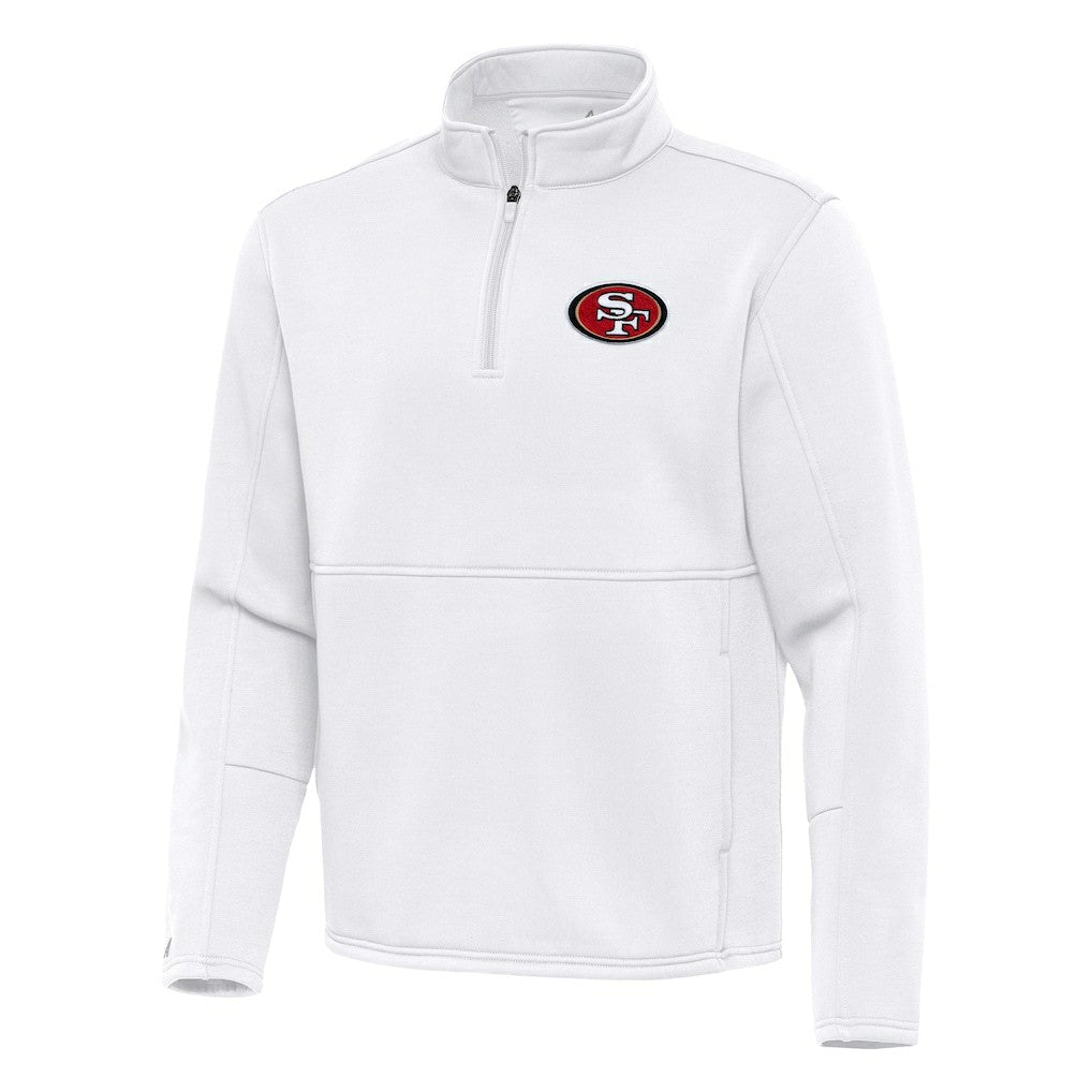 San Francisco 49ers Antigua Twist Quarter-Zip Pullover Jacket - White cheap