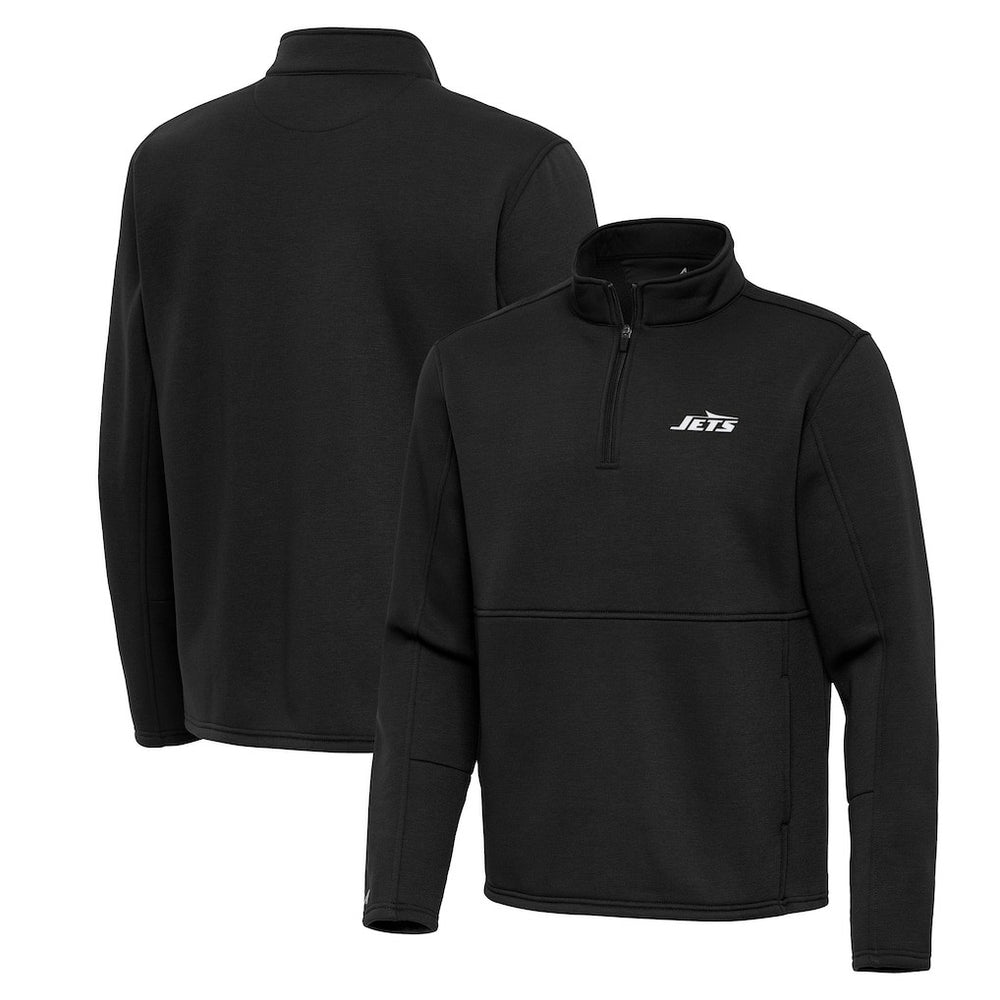 New York Jets Antigua Twist Quarter-Zip Pullover Jacket - Black outlet