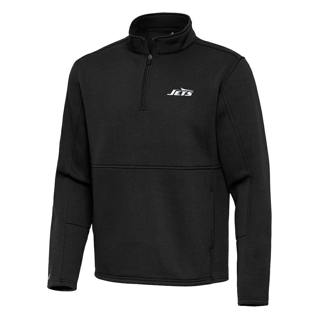 New York Jets Antigua Twist Quarter-Zip Pullover Jacket - Black outlet