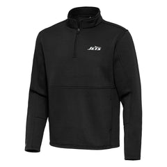 New York Jets Antigua Twist Quarter-Zip Pullover Jacket - Black outlet