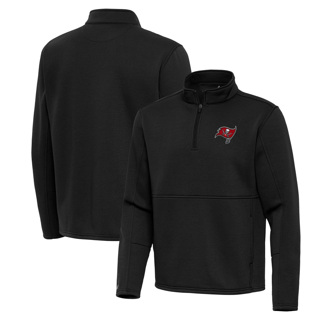 Tampa Bay Buccaneers Antigua Twist Quarter-Zip Pullover Jacket - Black discount