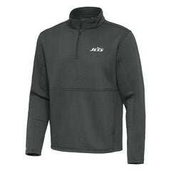 New York Jets Antigua Twist Quarter-Zip Pullover Jacket - Pewter cheap