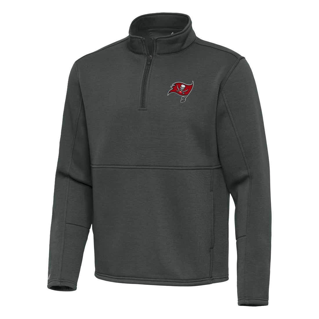 Tampa Bay Buccaneers Antigua Twist Quarter-Zip Pullover Jacket - Pewter sale