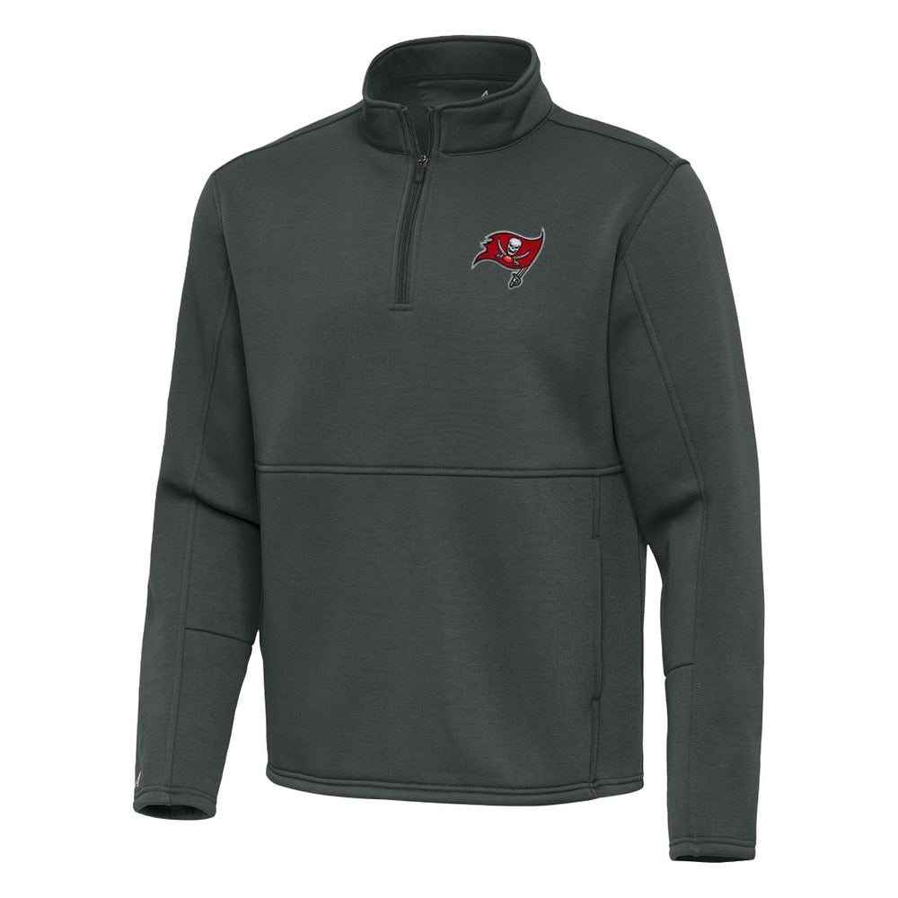 Tampa Bay Buccaneers Antigua Twist Quarter-Zip Pullover Jacket - Pewter sale