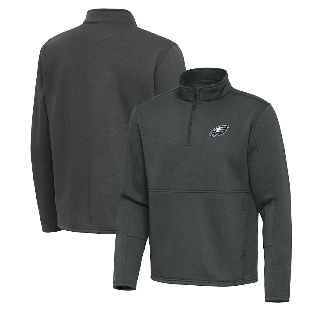 Philadelphia Eagles Antigua Twist Quarter-Zip Pullover Jacket - Pewter cheap
