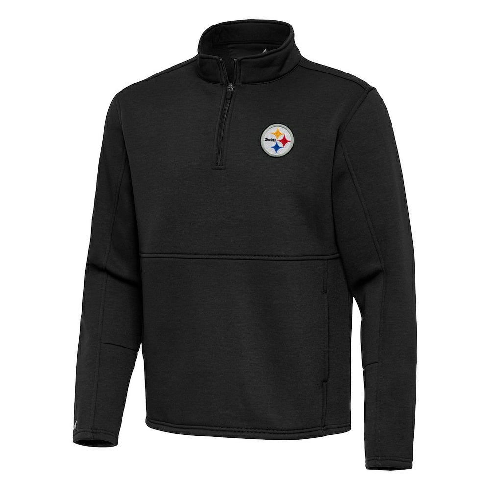 Pittsburgh Steelers Antigua Twist Quarter-Zip Pullover Jacket - Black for sale
