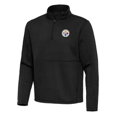 Pittsburgh Steelers Antigua Twist Quarter-Zip Pullover Jacket - Black for sale