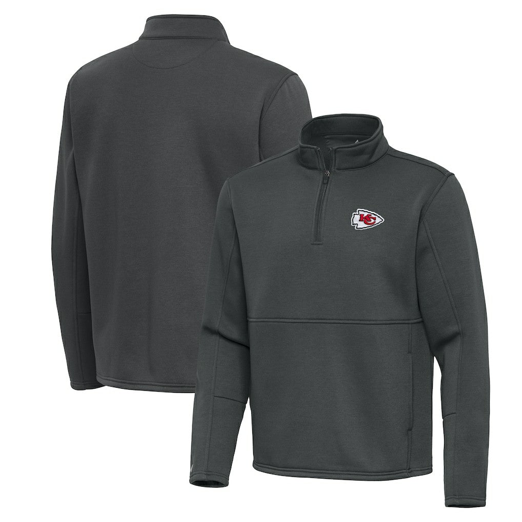 Kansas City Chiefs Antigua Twist Quarter-Zip Pullover Jacket - Pewter outlet