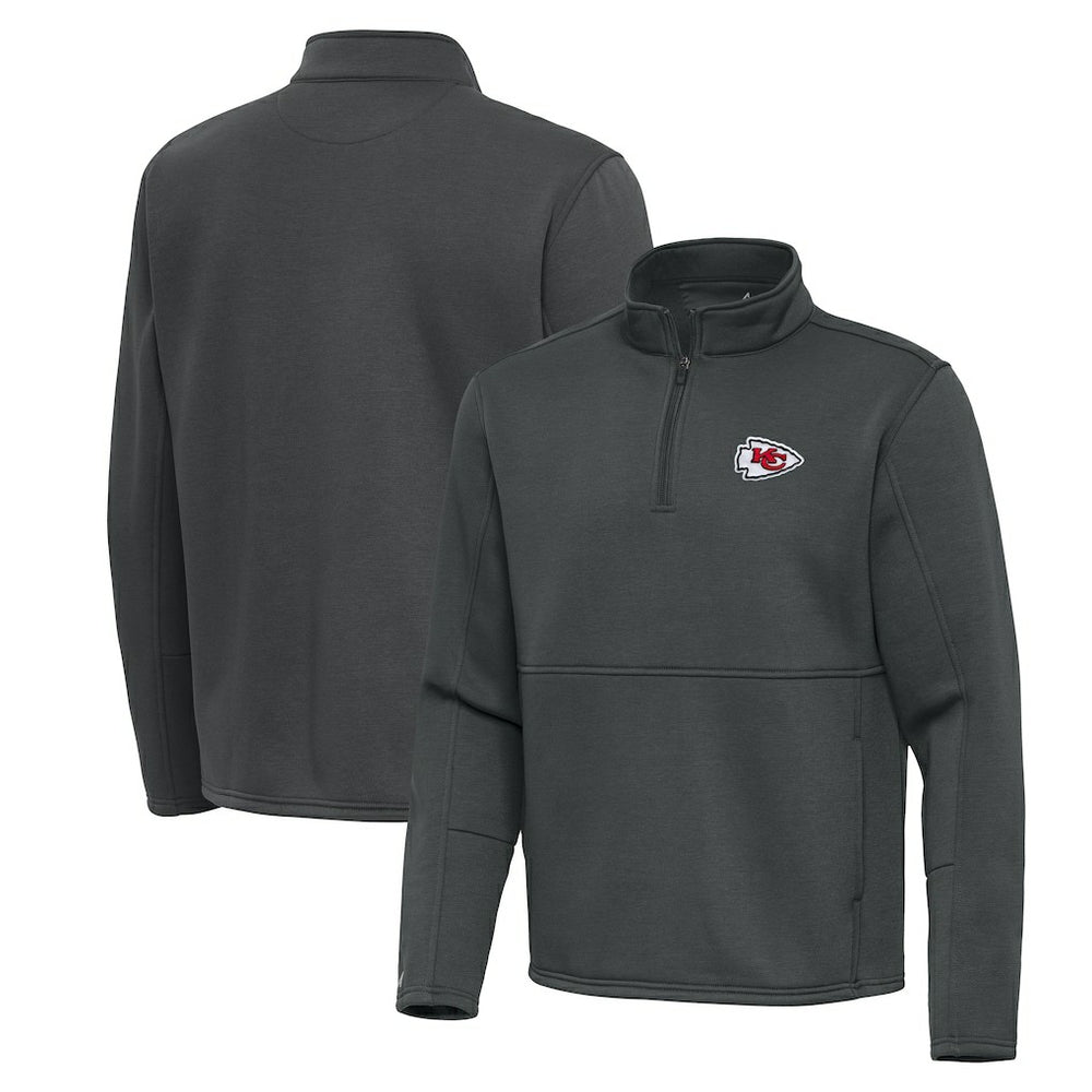 Kansas City Chiefs Antigua Twist Quarter-Zip Pullover Jacket - Pewter outlet