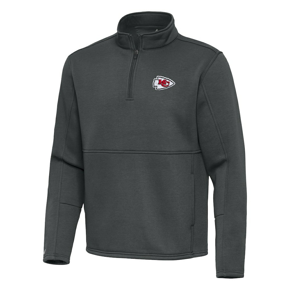 Kansas City Chiefs Antigua Twist Quarter-Zip Pullover Jacket - Pewter outlet