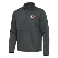 Kansas City Chiefs Antigua Twist Quarter-Zip Pullover Jacket - Pewter outlet