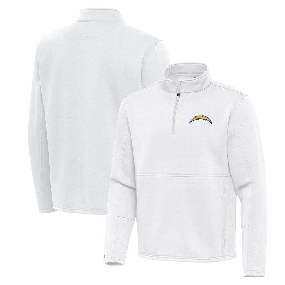 Los Angeles Chargers Antigua Twist Quarter-Zip Pullover Jacket - White outlet