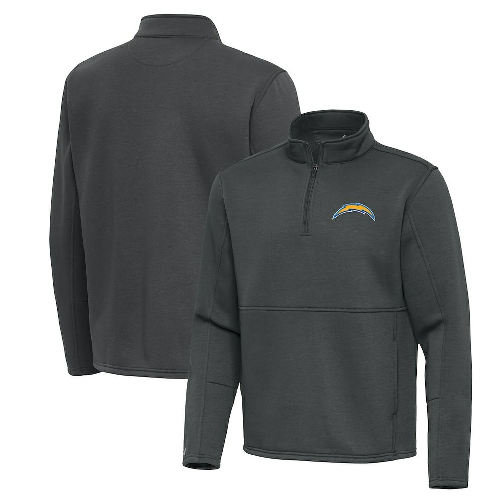Los Angeles Chargers Antigua Twist Quarter-Zip Pullover Jacket - Pewter online