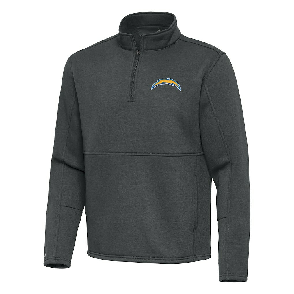 Los Angeles Chargers Antigua Twist Quarter-Zip Pullover Jacket - Pewter online