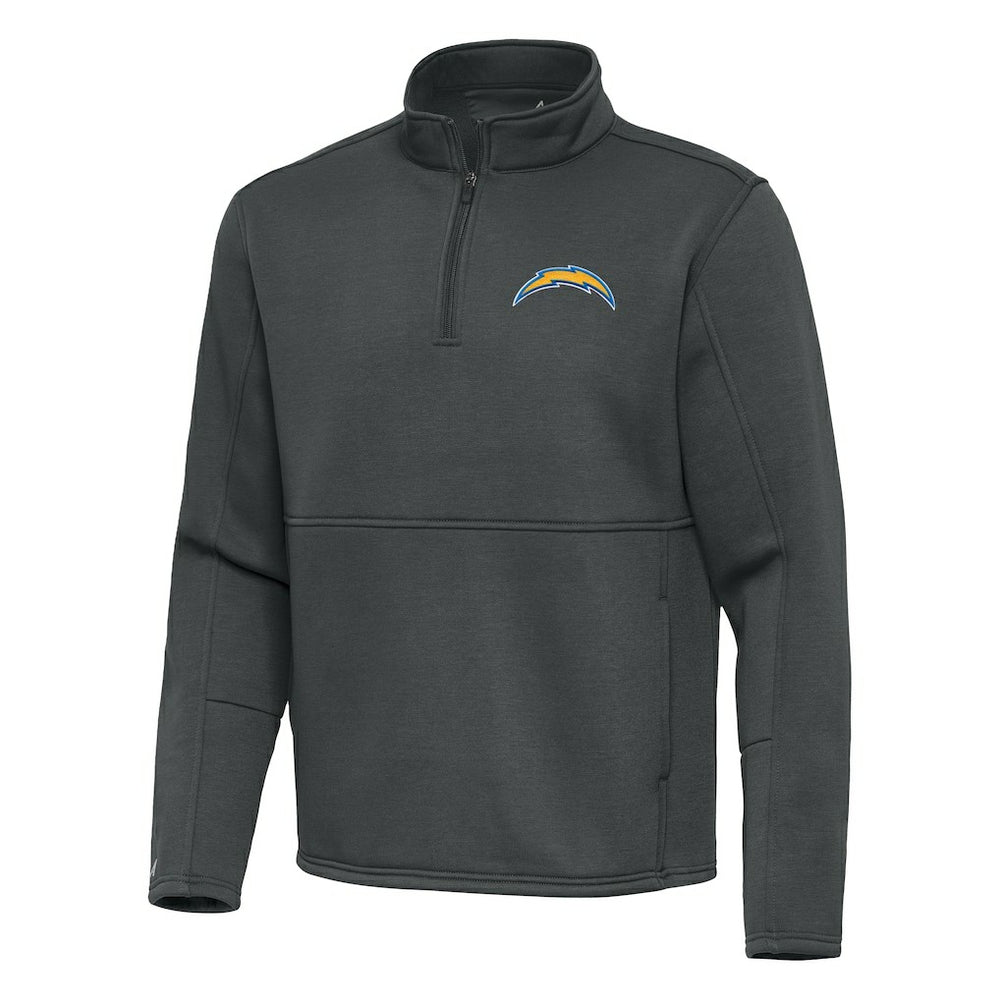 Los Angeles Chargers Antigua Twist Quarter-Zip Pullover Jacket - Pewter online