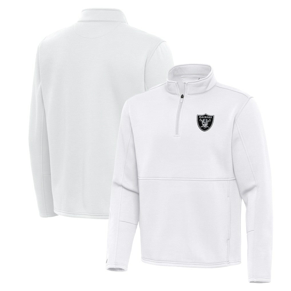 Las Vegas Raiders Antigua Twist Quarter-Zip Pullover Jacket - White online