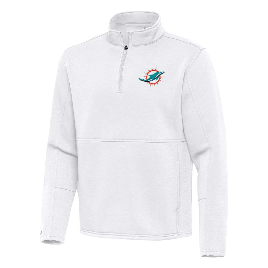 Miami Dolphins Antigua Twist Quarter-Zip Pullover Jacket - White sale