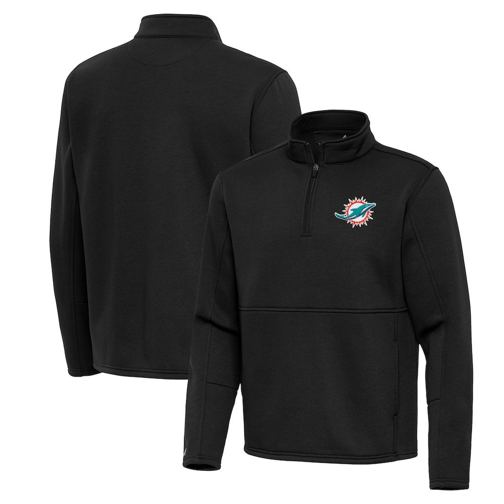 Miami Dolphins Antigua Twist Quarter-Zip Pullover Jacket - Black discount