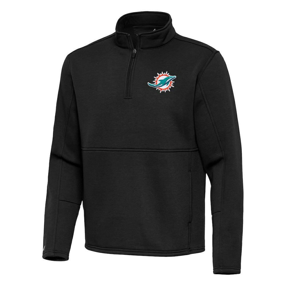 Miami Dolphins Antigua Twist Quarter-Zip Pullover Jacket - Black discount
