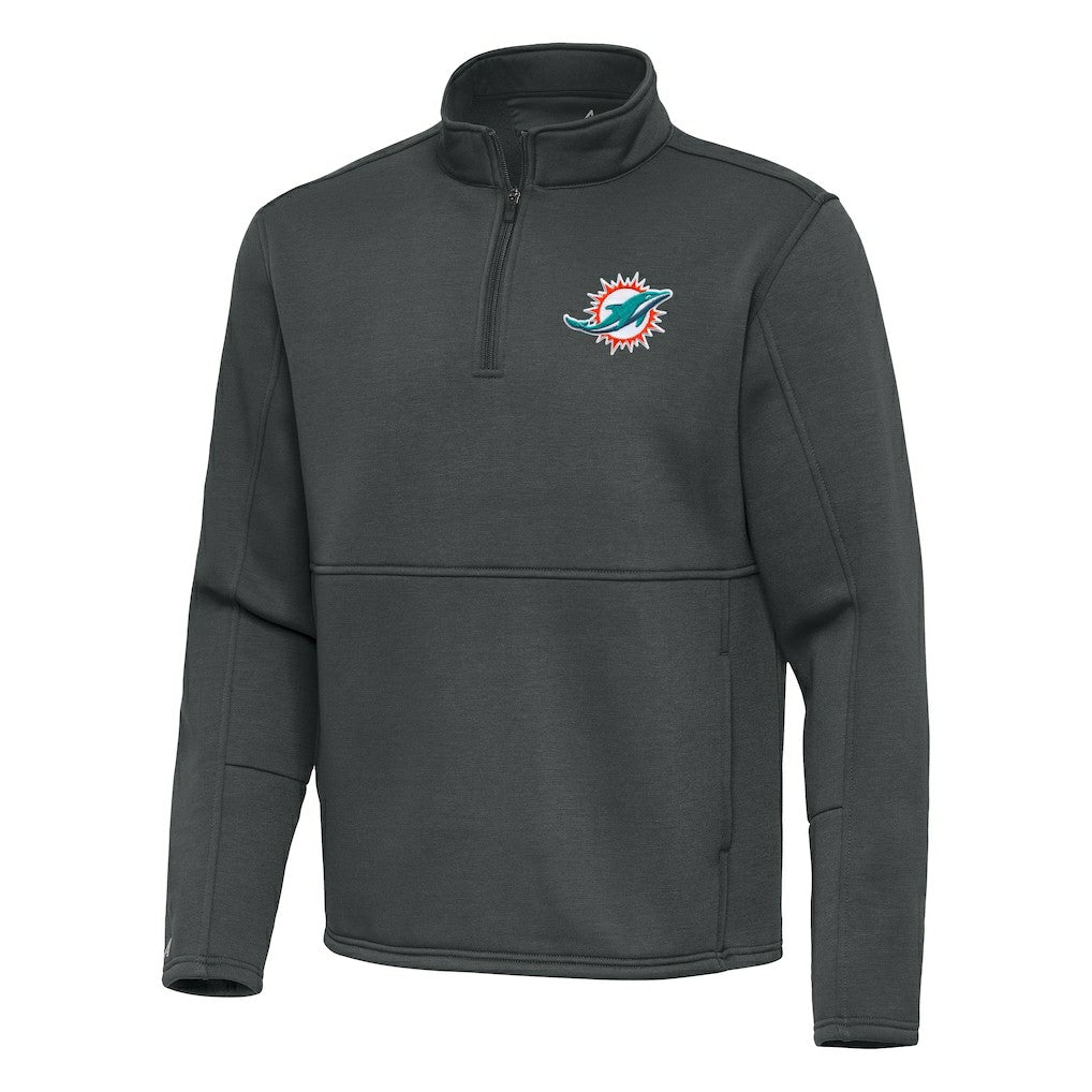 Miami Dolphins Antigua Twist Quarter-Zip Pullover Jacket - Pewter discount